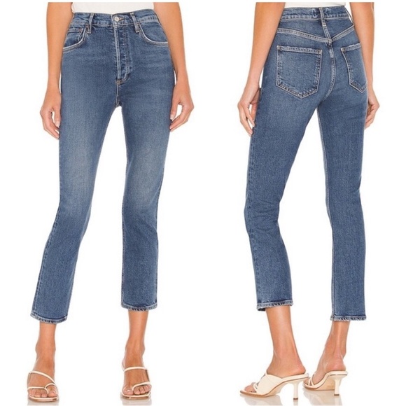 AGOLDE Riley High Rise Straight Crop in Transfer 29 - Picture 1 of 12